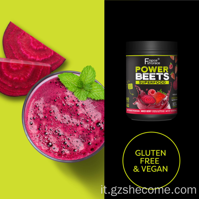 Barbabietole in polvere deliziosa integratore concentrato di bacche miste